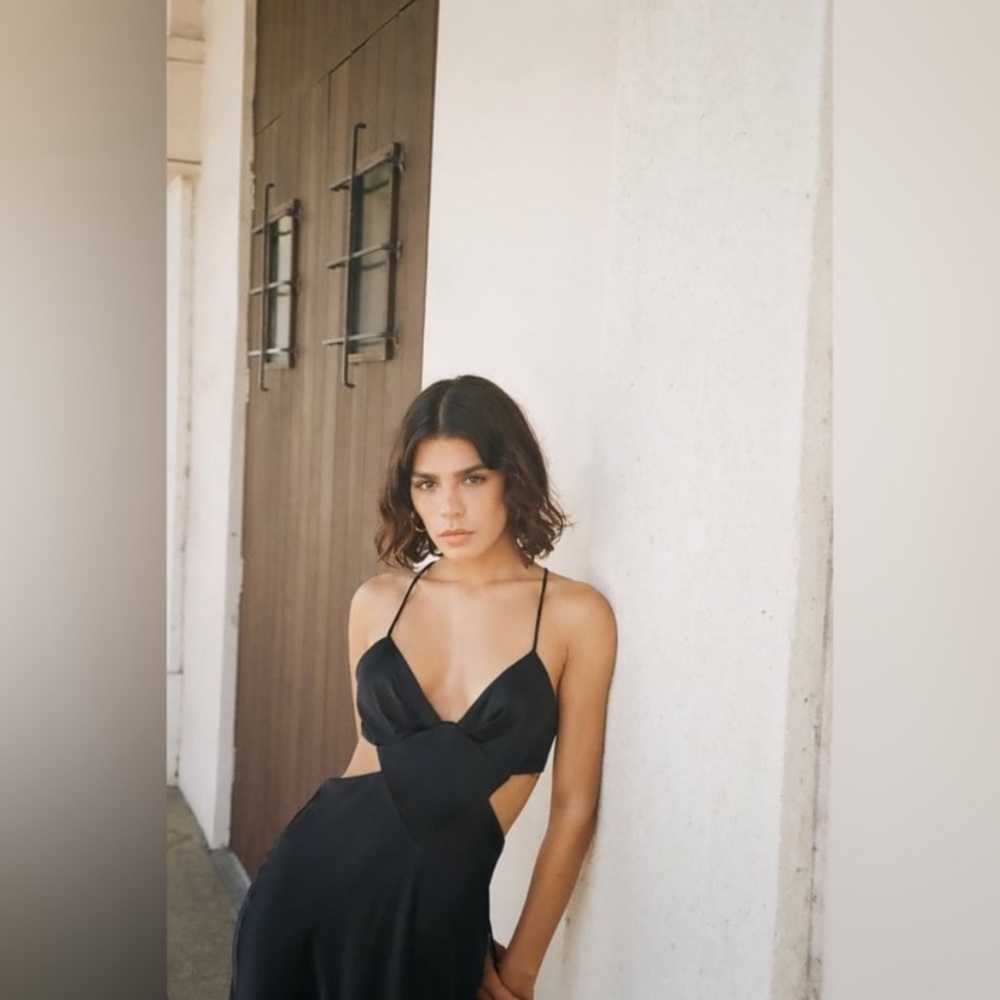 ZARA SATIN DRESS WITH CUT-OUT DETAIL - Picture 3 of 6
